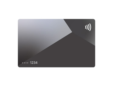 الجهة الأمامية من Apple Card، بطلاء خارجي من التيتانيوم