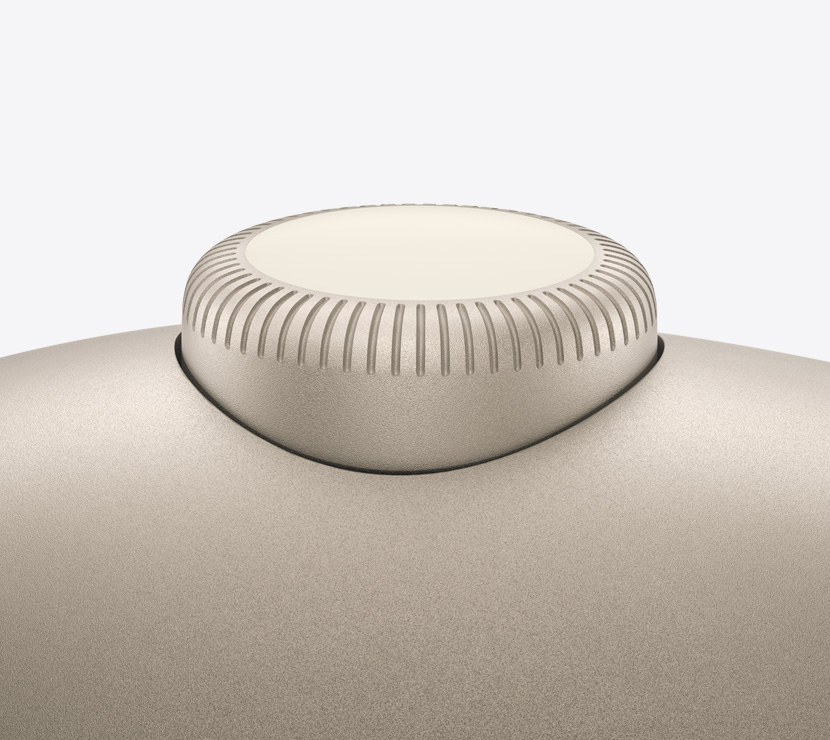 AirPods Max 2 headphones, starlight color, detail of Digital Crown