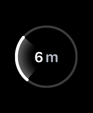 Precision Finding, white progress bar encircles estimated distance to misplaced iPhone